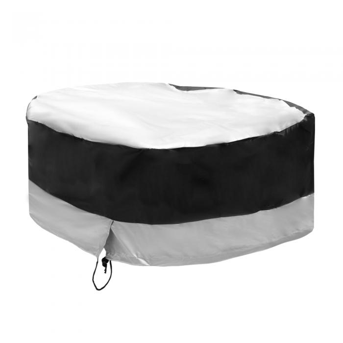 Motoforti ユニバーサルカースペアタイヤカバーオートホイール保護カバー タイヤ直径19-22インチに適合 210Dオックスフォードに対応クロス ブラックシルバートーン