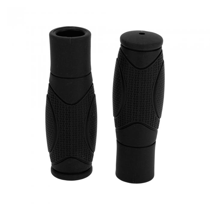 TUCKBOLD 自転車ハンドルグリップカバー 125mm 長さ 軽量 | MTB エンドグリッププロテクター ブラック 1 ペア