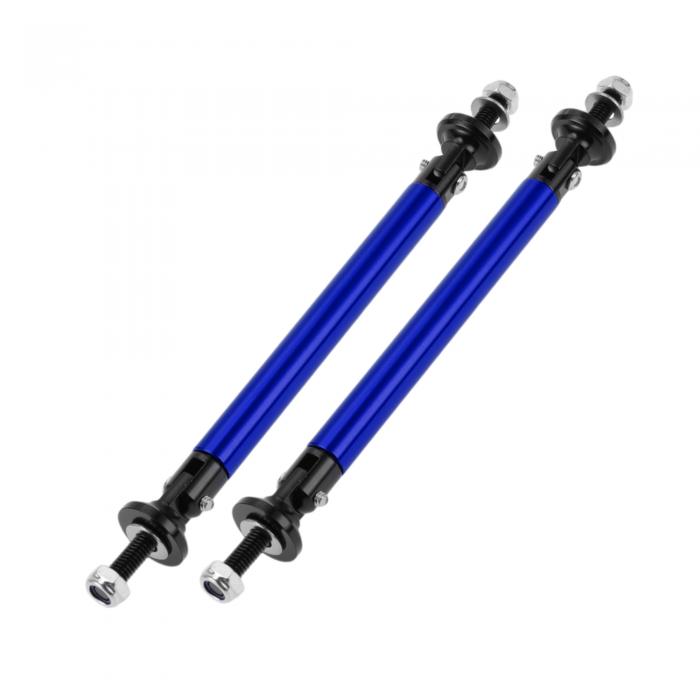 Partuto 2個100mm/3.94inカースプリッターサポートロッド調整可能なフロントリアバンパーリップスプリッターストラットロッドタイサポートバー アルミニウム合金ブルー