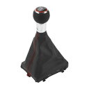 Partuto 5段階マニュアルシフトノブとブーツカバー - カーシフトレバーノブとカバー - Audiに対応 A3用プラスチックフェイクレザーブラッククロムシ...