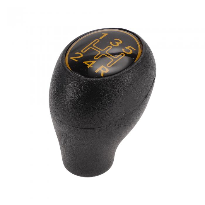 Partuto Peugeotに対応205 1983-1998用のプラスチック製ブラックイエロー5速マニュアルギアシフトノブ-カースティックシフトノブ-1個