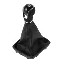 Partuto 2012-2020年用シート・レオン用のプラスチック製フェイクレザー製ブラックの6速マニュアルギアシフトノブとカバー-車用シフトレバーノブとカバ...