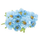 PATIKIL 人工バラの花束 1セット 小さなシルク フェイク牡丹の花の頭 装飾用 ウェディング クラフト パーティー ホームデコレーション ブルー