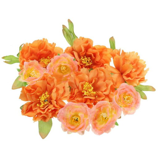 PATIKIL 人工バラの花束 1セット 小さなシルク フェイク牡丹の花の頭 装飾用 ウェディング クラフト パーティー ホームデコレーション オレンジ PATIKIL 人工バラの花束 1セット 小さなシルク フェイク牡丹の花の頭 装飾用 ウェディング クラフト パーティー ホームデコレーション オレンジ