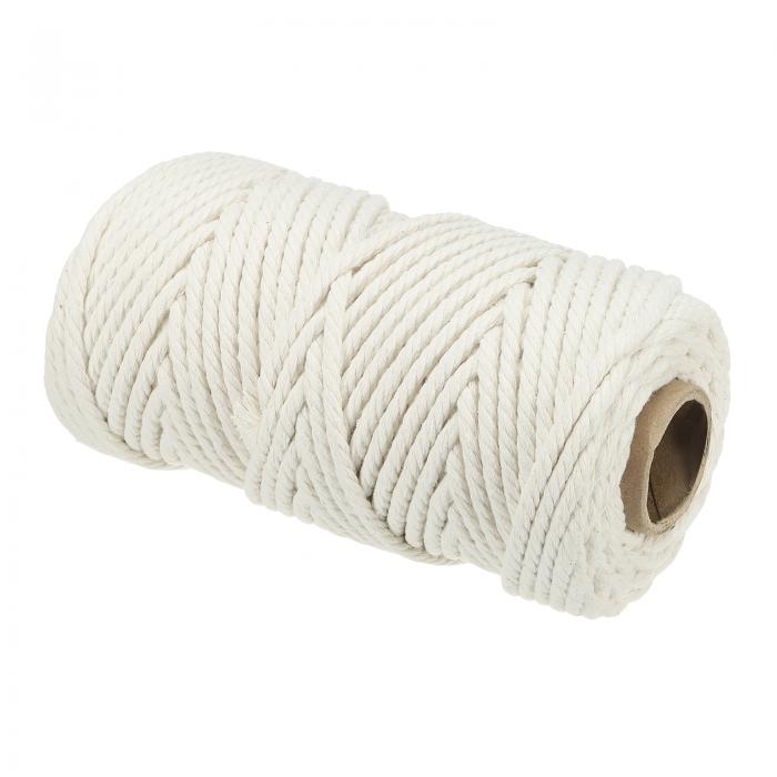 PATIKIL 天然綿クラフトロープ 55 M 多目的編み紐 家庭用 DIY 物干し用 屋外テント ハンモック アウト..