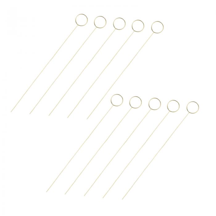 PATIKIL フローラルピックカードホルダー 20個 34 cm 金属 ストレートヘッド サークルスティック フラ..