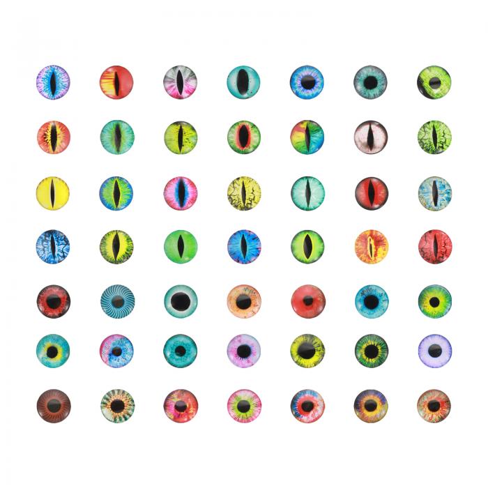 PATIKIL 8mmドラゴンアイ 100個 丸いガラス 目 動物 編み目 目 粘土人形作り クラフトDIY 宝石作り ミ..