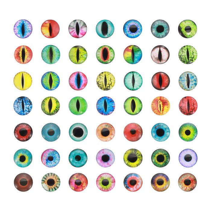 PATIKIL 12mmドラゴンアイ 100個 丸いガラス 目 動物 編み目 目 粘土人形作り クラフトDIY 発見 宝石作..