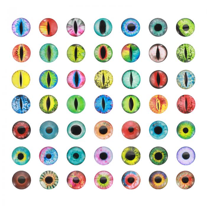 PATIKIL 14mmドラゴンアイ 100個 丸いガラス 目 動物 編み目 目 粘土人形作り クラフトDIY 宝石作り ミ..