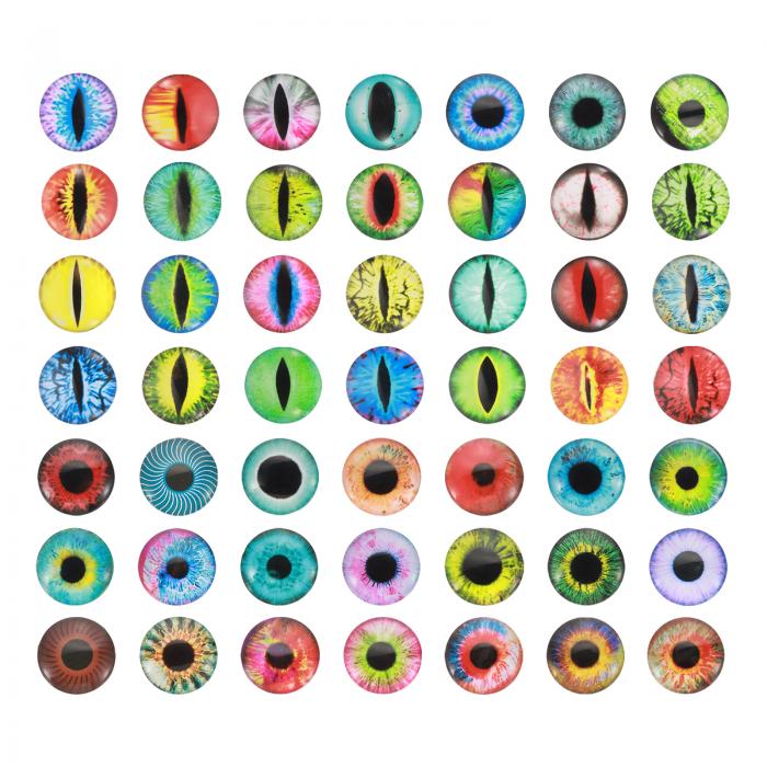 PATIKIL 18mmドラゴンアイ 100個 丸いガラス 目 動物 編み目 目 粘土人形作り クラフトDIY 宝石作り ミ..