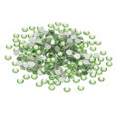 PATIKIL SS30/288Pcs ガラスダイアマンテラインストーン 水晶ガラスフラットバックラインストーン ラウンド水晶人工宝石 ダイヤモンドデコレーション ネイルアート クラフト 服 DIY メイクアップ ライト緑