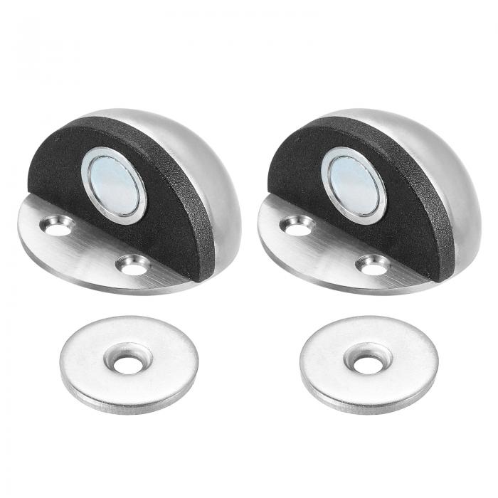 PATIKIL ドリル不要のマグネットドアストップ 2個入りのドーム型フロアマウントドアストッパー セルフ..