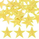 PATIKIL 服用 ため 30mmアイロンパッチ 30パックスターパッチホットメルト接着縫い付けアップリケ 衣類 装飾バックパックジーンハット ライトイエロー