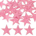 PATIKIL 服用 ため 30mmアイロンパッチ 30パックスターパッチホットメルト接着縫い付けアップリケ 衣類装飾バックパックジーンハット ライトピンク