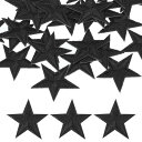 PATIKIL 服用 ため 30mmアイロンパッチ 30パックスターパッチホットメルト接着縫い付けアップリケ 衣類装飾バックパックジーンハット 黒