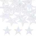 PATIKIL 服用 ため 30mmアイロンパッチ 30パックスターパッチホットメルト接着縫い付けアップリケ 衣類 装飾バックパックジーンハット ホワイト