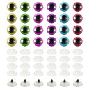 PATIKIL 16mmフラッシュセーフティアイ 60個 リアルなカラフルな編み目セーフティアイ 装飾用クロッシェアクセサリー人形クラフト 6色(3)