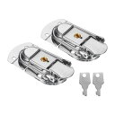 PATIKIL スーツケースロック留め金 67 x 34 mm 2個 金属 鉄製 トグルキャッチラッチ 鍵付き 宝石ボックス 木製ケース ツールボックス ブリー...