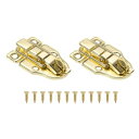 PATIKIL 小さな金属製ボックストグルラッチ 2個入りのビンテージダックビルドハスプラッチキャッチ パドロックホール スクリュー付き 木製宝飾品キャビネット...