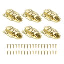 PATIKIL 小さな金属製ボックストグルラッチ 6個入りのビンテージダックビルドハスプラッチキャッチ パドロックホール スクリュー付き 木製宝飾品キャビネット...