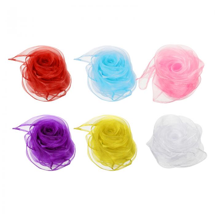 PATIKIL ダンススカーフ 6枚 正方形ジャグリングスカーフ24×24" プレイマジック音楽アクティビティジャ..