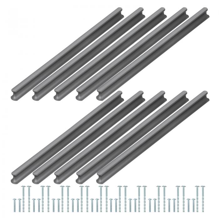 PATIKIL キッチンキャビネットハンドル 224 mm 穴の中心 10個 ブ ラシ仕上げのキャビネットプル キッチン引き出し用金具 食器棚引き出しプル用 グレー