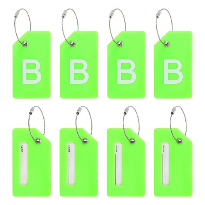 PATIKIL 初期荷物タグ 8個のシリコンスーツケースタグ識別子IDカードホルダー独特な荷物名タグ ステン..