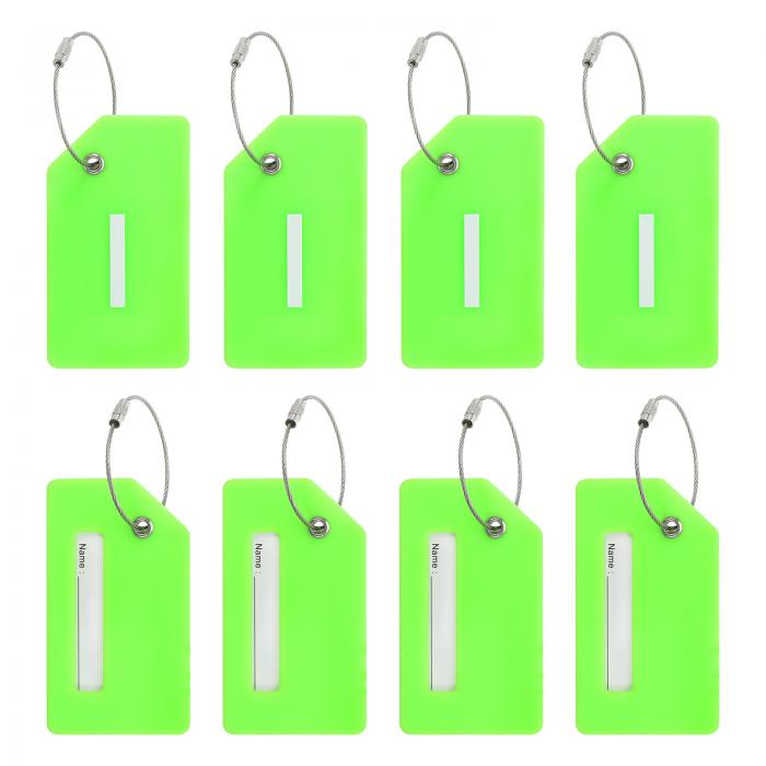 PATIKIL 初期荷物タグ 8個のシリコンスーツケースタグ識別子IDカードホルダー独特な荷物名タグ ステン..