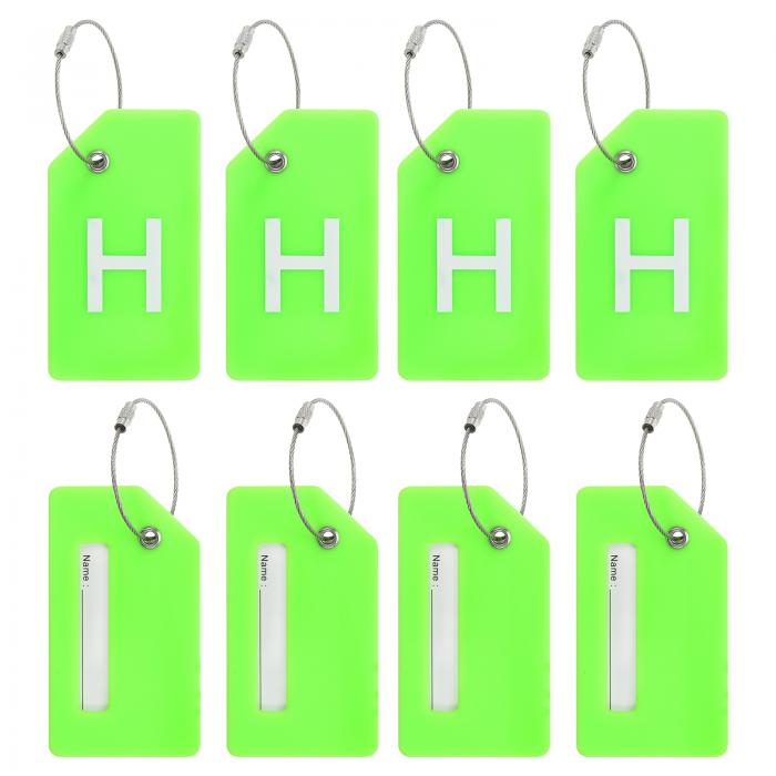 PATIKIL 初期荷物タグ 8個 シリコンスーツケースタグ識別子IDカードホルダー独特な荷物名タグ ステンレ..