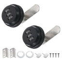 PATIKIL 38 mm コンビネーションカムロック 2個 ファイルキャビネットロック 組み合わせパスワード付き コード付きキャビネットロック シリンダー付き クローム厚さ5-12 mmの引き出し メールボックス ファイリング キャビネット用 黒