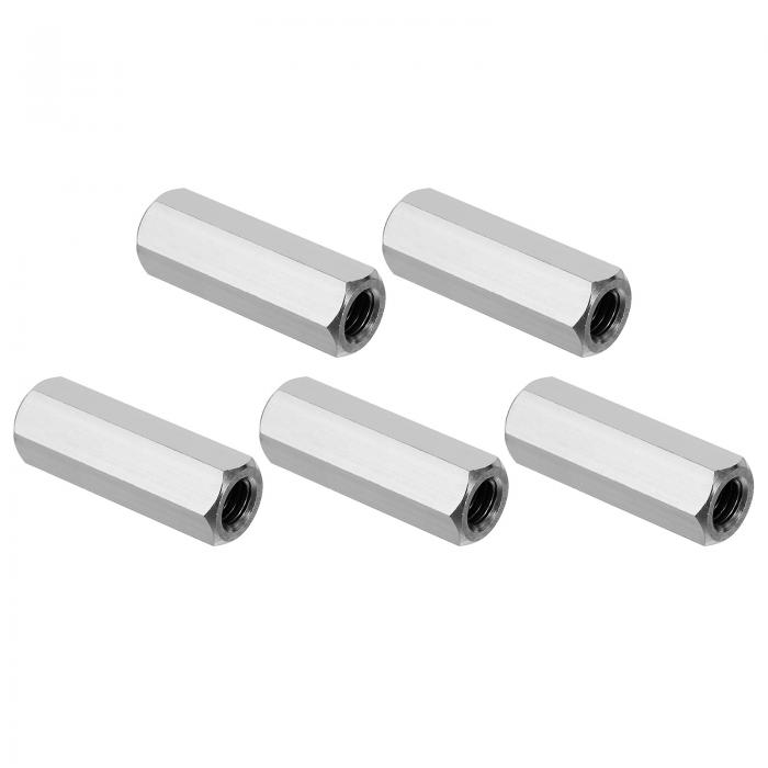 PATIKIL 5/16"-18 UNC 304ステンレス鋼六角結合ナット 5個1.57"長さ全ねじロッド粗結合ナットスタッデ..