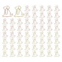 PATIKIL かわいいペーパークリップ 60個 犬の形 ペーパークリップ メタル 面白いブックマーク プランナークリップ クランプ 家庭用 オフィス用品 デスク ファイル整理 ウェディングデコレーション 金色 ローズ金色