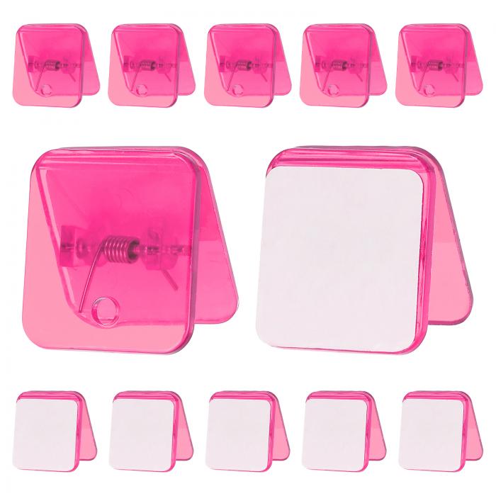 PATIKIL セルフアドヒーシブクリップ 12個のプラスチック製長方形タペストリーハンガースティッキーク..