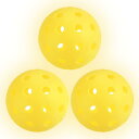 PATIKIL 蓄光ピクルボールボール 40穴暗闇で光るピクルボール3個セット屋外ピクルボールボールメッシュバッグ付き屋内外スポーツ用 イエロー