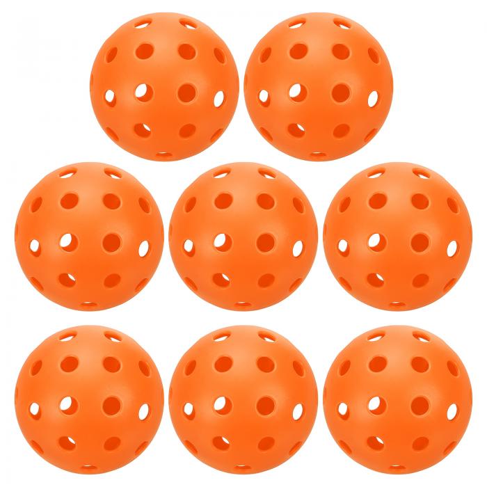 PATIKIL アウトドアピクルボールボール40穴ピクルボール8パックアマチュア向け屋内外スポーツ用オレンジ