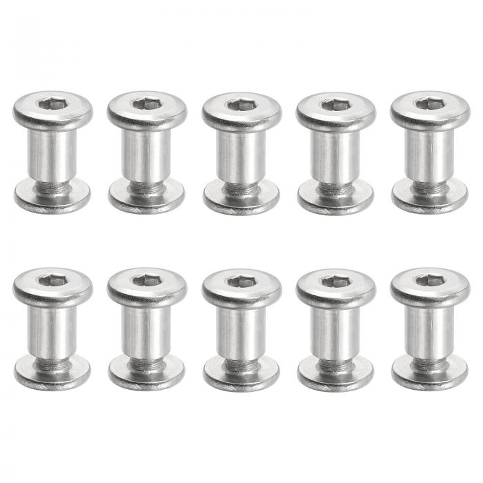 PATIKIL ヘックスシカゴスクリュー 20セットバインディングスクリューポストM6 x 10 mm接続ヘックスド..
