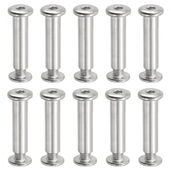 PATIKIL ヘックスシカゴスクリュー 20セットバインディングスクリューポストM6 x 30 mm接続ヘックスド..