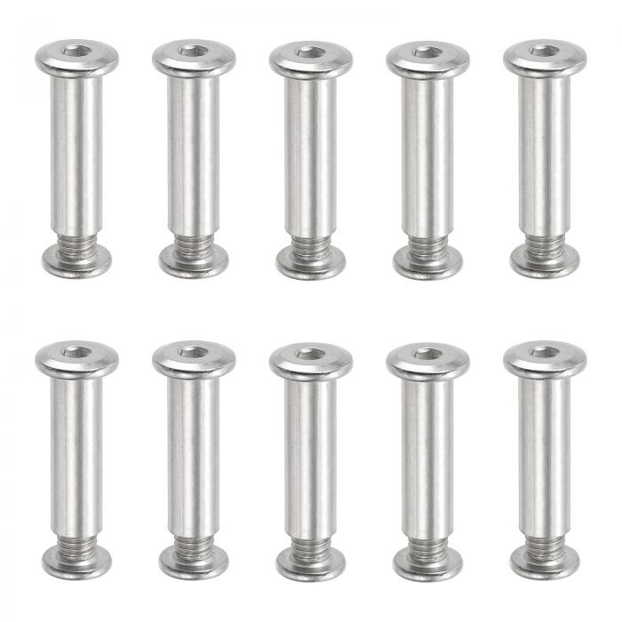 PATIKIL ヘックスシカゴスクリュー 10セットバインディングスクリューポストM8 x 35 mm接続ヘックスド..