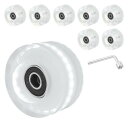 PATIKIL ローラースケートホイールセット 8個 58 mm 82A ライトアップスケートボード クルーザーホイールセット ベアリングトラ ックツールキット付き 屋外ダブルロースケート用 ホワイト