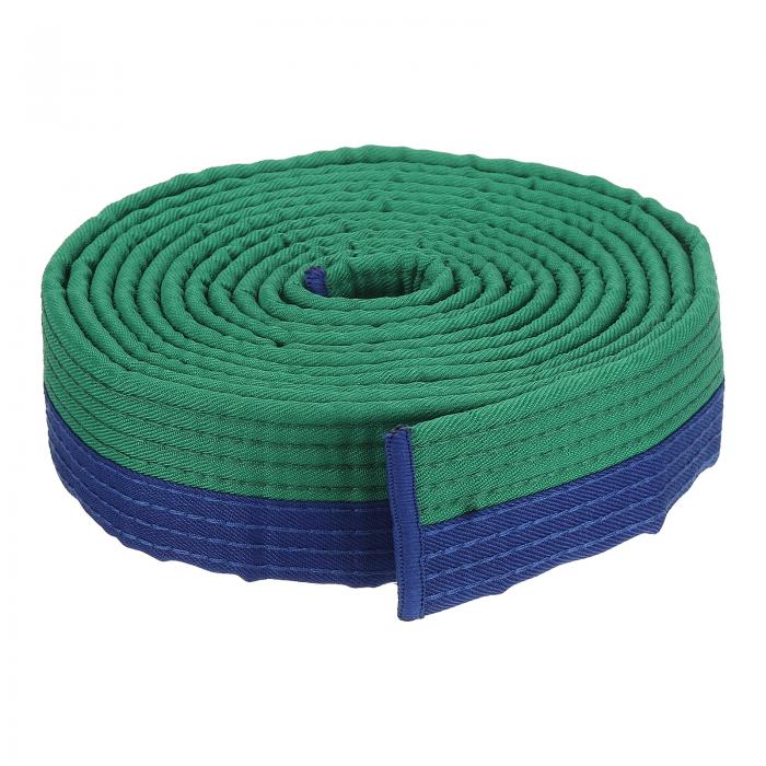 PATIKIL テコンドーカラ ーランキングベルト 40 mm x 3.2 M ポリエステル 格闘技 柔道 空手帯 コーチ指導練習用 緑&ブルー