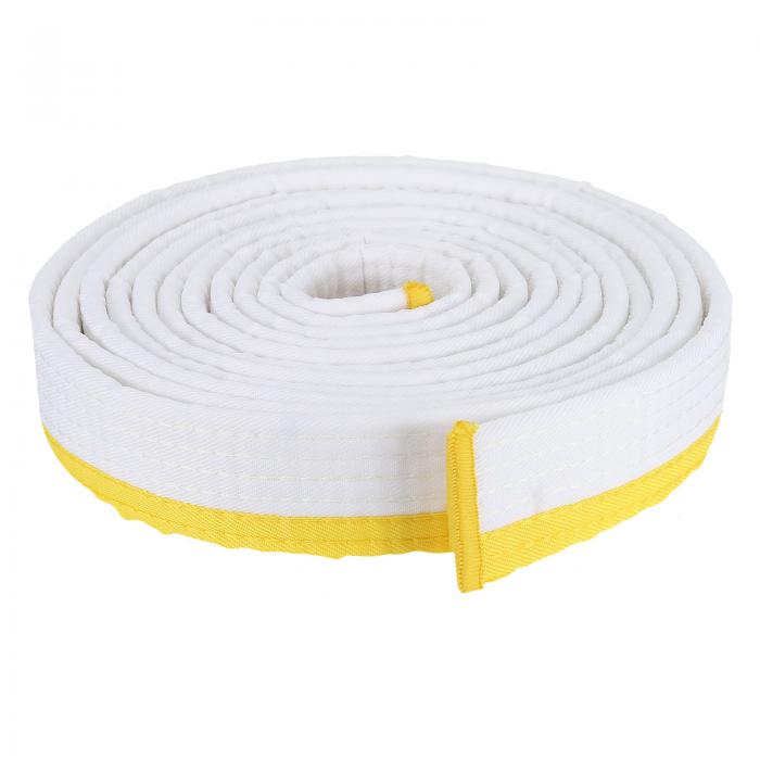 PATIKIL テコンドーカラ ーランキングベルト 40 mm x 3.2 M ポリエステル 格闘技 柔道 空手帯 コーチ指導練習用 ホワイト&イェロー