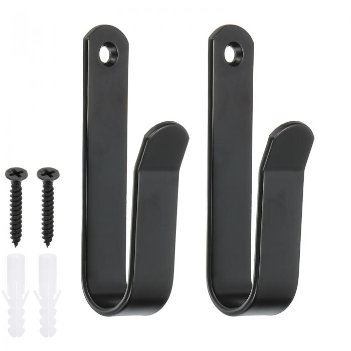 PATIKIL スノーボード壁掛けクリップ 10cm 2個 水平サーフボードホルダー スケートボード収納ラッ ク スキーボード ディスプレイスタンド ゴム製プラグ付き ネジ付き 部屋 ガレージ用 黒