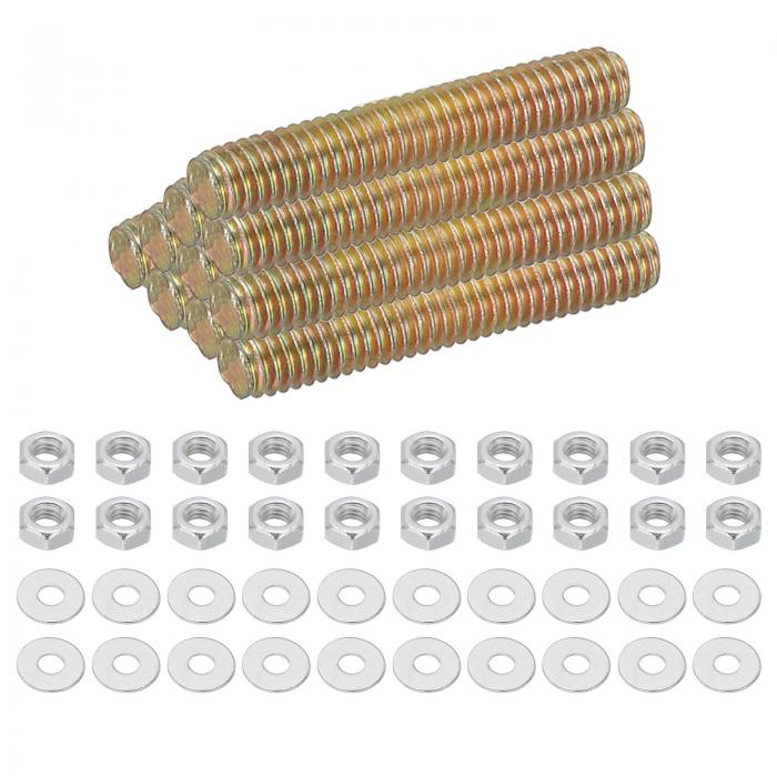 PATIKIL M4炭素鋼全ねじロッド 25セット1.4"長スレッドロッドバースタッドナットとワッシャー付き 家具..
