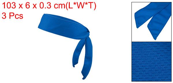 PATIKIL ヘッドタイヘッドバンド 3パック 忍者カラテヘッドバンド 調節可能なスポーツタイバック 汗をかくワークアウトヘッドバンド 男性用女性用ランニングテニスヨガ ディープブルー 2