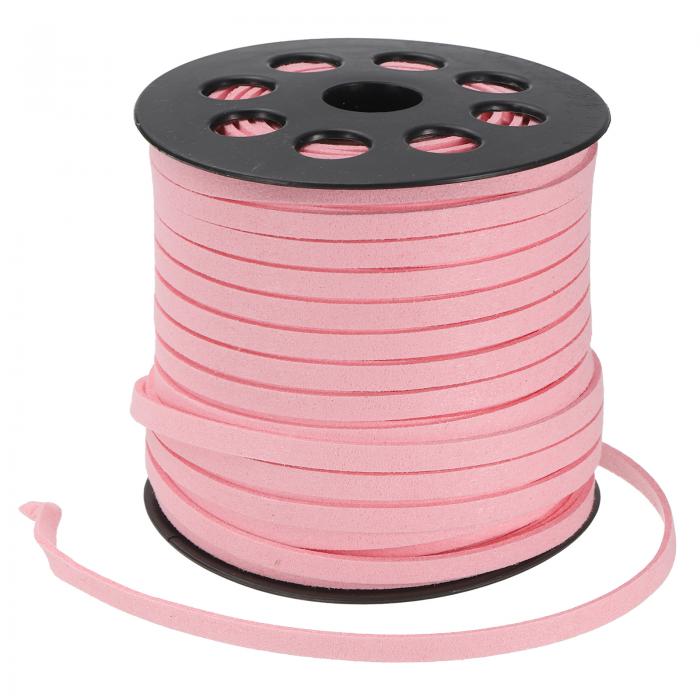 PATIKIL 5mmフェイクスエードレザーコード ブレスレットネックレスビーズ作りDIYクラフト用 レザーレースストリング ピンク