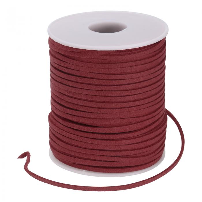 PATIKIL 2.6mm幅 フェイクスエードレザーコード ブレスレットネックレスビーズ作りDIYクラフト用 レザーレースストリング ダークレッド