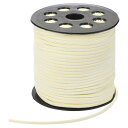 PATIKIL 100ヤード×2.6mmフェイクスエードレザーコード ブレスレットネックレスビーズ作りDIYクラフト用レザーレースストリング ミルキーホワイト
