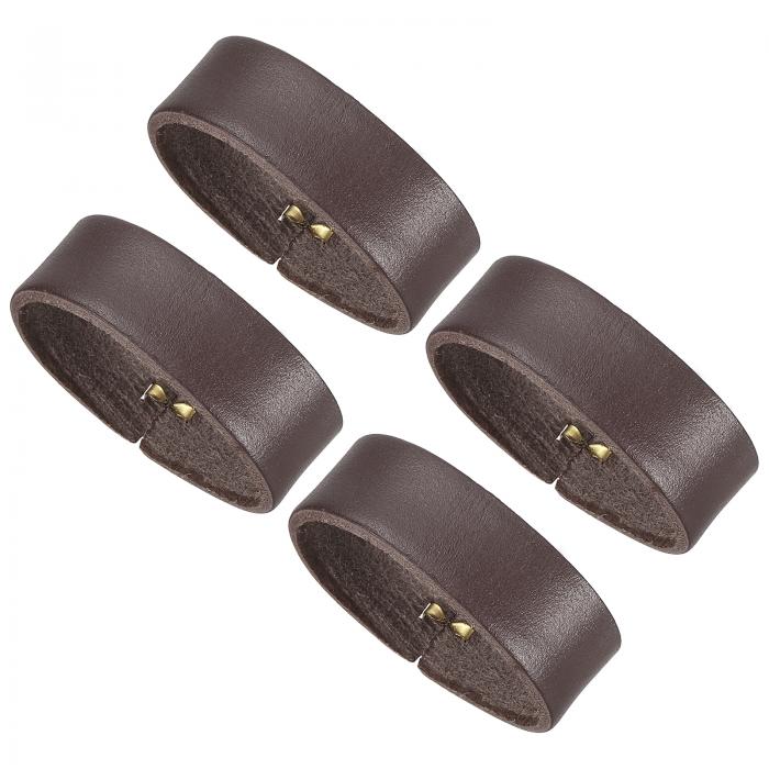 PATIKIL レザーループキーパー 4個入りレザーループベルトキーパーループリテーナ ーストラップ 1.6