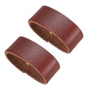 PATIKIL レザーループキーパー 2パックのレザーループベルトキーパーループリテーナ ーストラップ 1.2"(31mm)/1.3"(34mm)幅のベルト/ストラップ用の交換品 レディッシュ茶色
