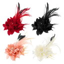 PATIKIL フローラルヘアクリップ、4個エレガントな花フェザーブローチピンハットシルクウェディングパーティーダンスバンケットピンアクセサリーカメリア装飾レディードレススーツ、複数の色(4)